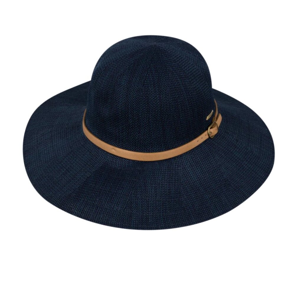 Kooringal Leslie Wide Brim Hat Indigo Slate Leather Trim